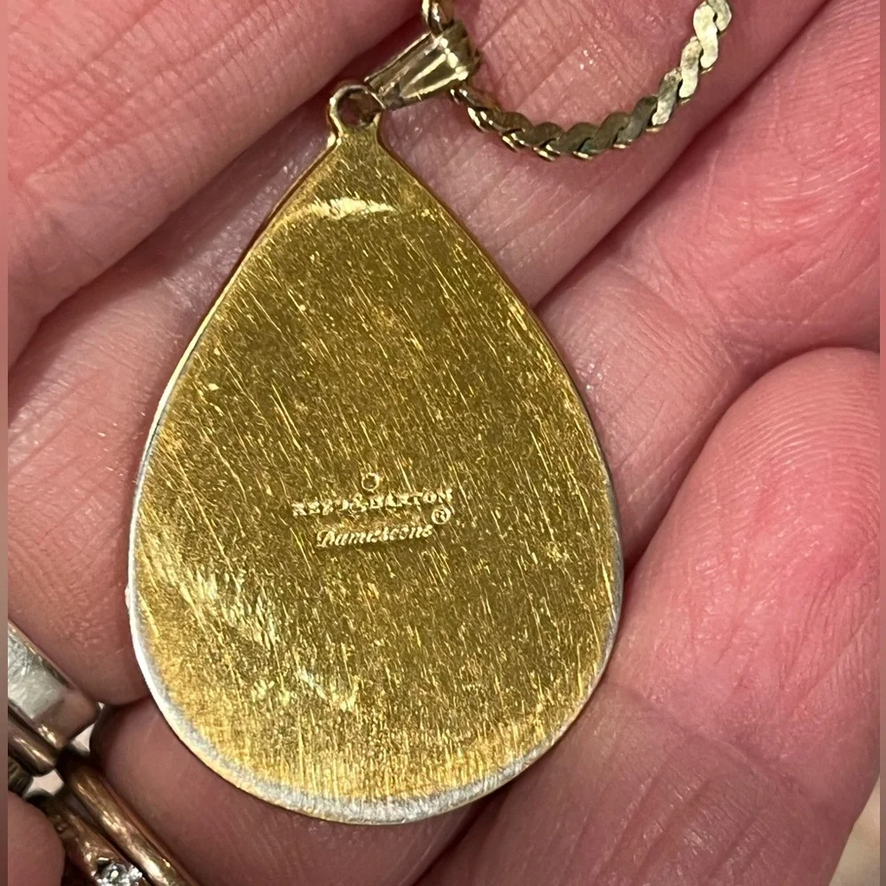 vintage Reed & Barton Damascene cardinal bird design necklace - Picture 3 of 4